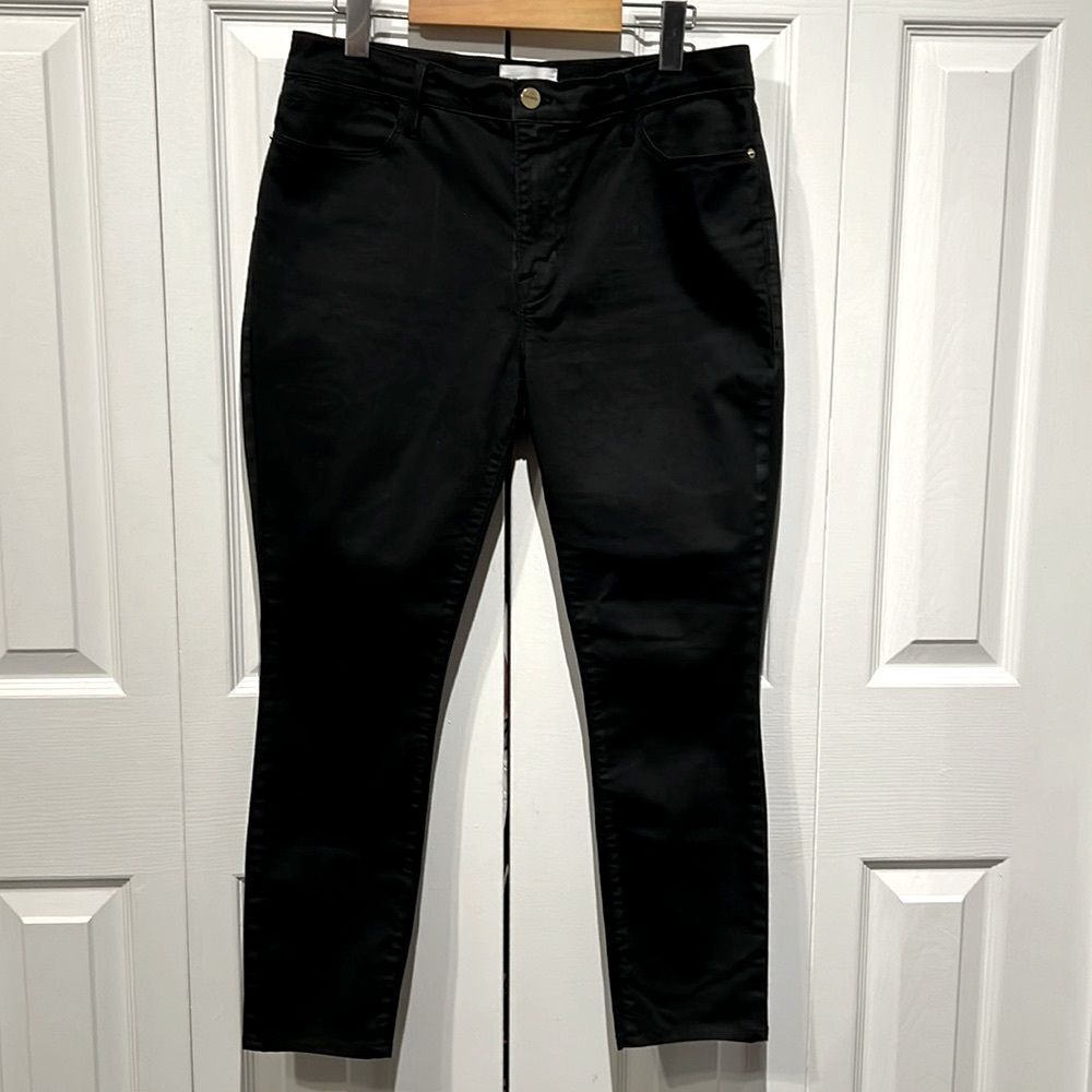 Frame Le High Skinny Black Coated Jeans Pants Size 31